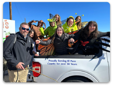 Heidrich’s team together at a community event